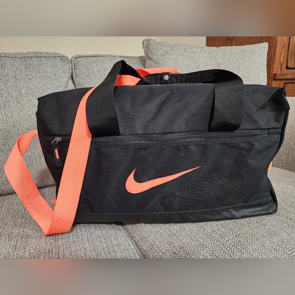Nike Black and Orange Duffel Bag